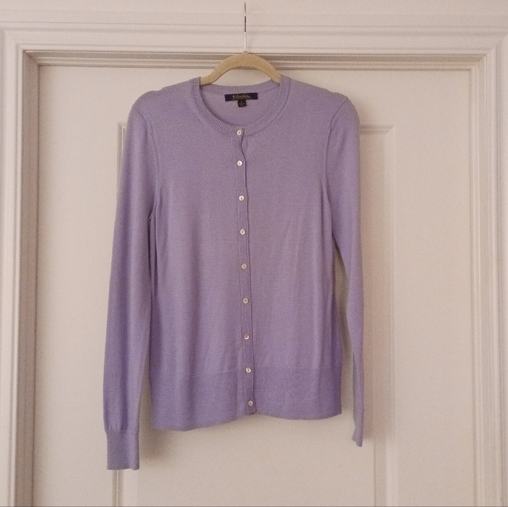 Brooks Brothers Lavender Women's Cardigan 100% Merino Wool